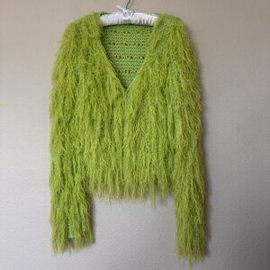 Women Fashion Short Style Warm Collarless Faux Fur Trim Korean Style Casual Coat